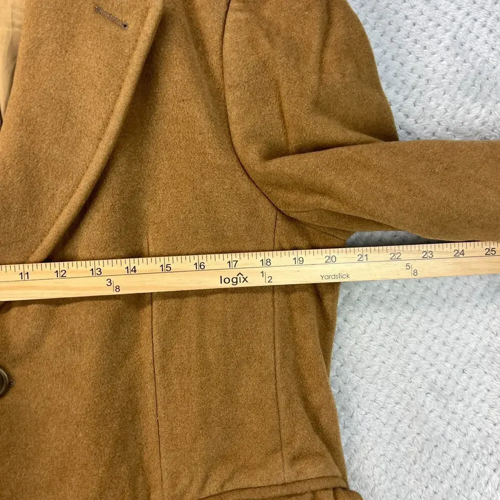 Rare Van Gils Mens Cashmere Coat Vintage Camel Tan 3 Button Overcoat Sz 36-38